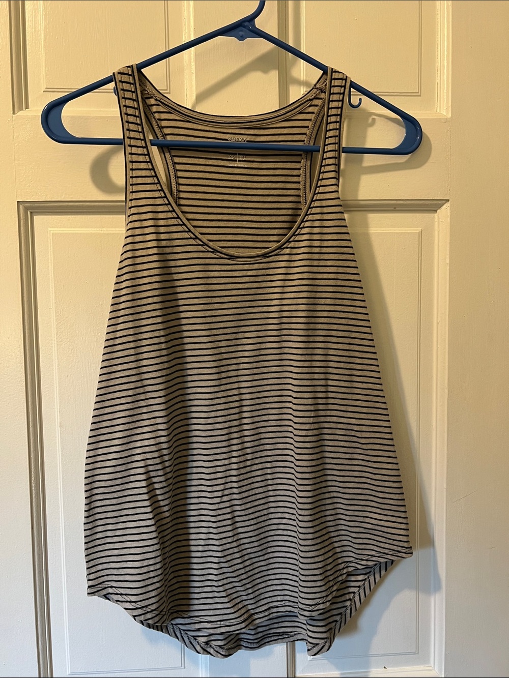 Old Navy Cream and Black Striped Racerback Tank